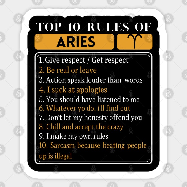 Top 10 Rules Of Aries, Aries Horoscope Zodiac Facts Traits Rules